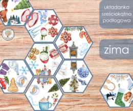 Układanka sześciokątna podłogowa - zima