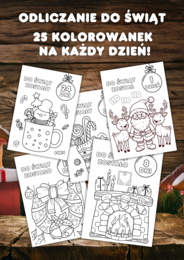 ODLICZANIE DO ŚWIĄT BOŻEGO NARODZENIA - KOLOROWANKI DLA DZIECI KSIĄŻECZKA