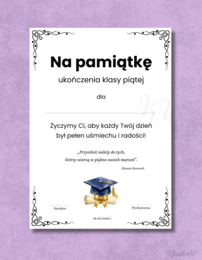 Wklejki do książek na zakończenie roku - klasa 5