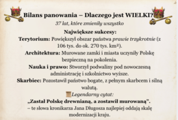 Gazetka historyczna Król Kazimierz III WIelki| Idealna jako edukacyjna ozdoba sali historycznej lub biblioteki| 27 stron do druku| Plakat ze zdjęciem króla w formacie XXL 2 x A 4| 2 wersje graficzne