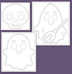 Maski na dzień dyni / halloween format a4 pdf+jpg 13 szt. kolor i czarno białe!