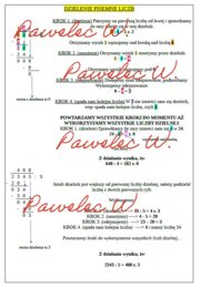 DZIELENIE PISEMNE - plakat z wyjaśnieniem i przykładami, kl. 4, kl. 5, kl. 6