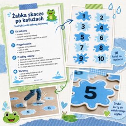Żaba skacze po kałużach