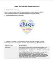 Aluzja i jej funkcje w utworze literackim na przykładzie ,,Nie-Boskiej Komedii" Zygmunta Krasińskiego.