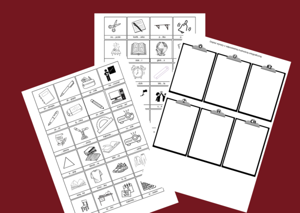 SZKOŁA – ortografia – wklejki – karty pracy