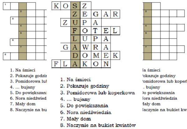 Logogryf dla klasy 1 - dwuznak sz