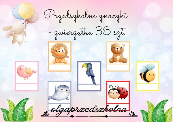 Przedszkolne znaczki - zwierzątka