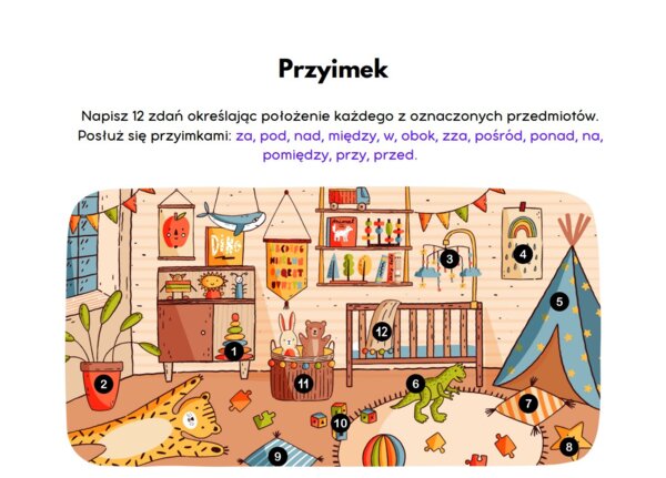 Przyimek - karta pracy