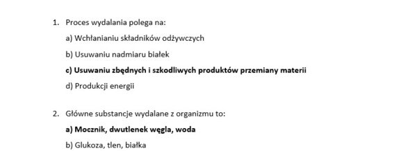 Test- układ moczowy i wydalanie