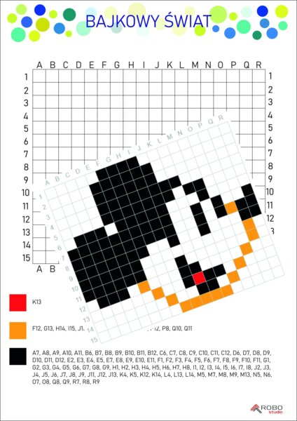 KODOWANKA, kolorowanka myszka MIKI , postacie z bajek, kodowanie
