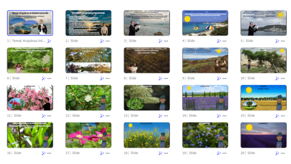 Prezentacja „Krajobraz śródziemnomorski” w genially do edycji – geografia 5