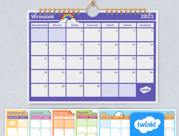 Kalendarz ścienny na rok szkolny 2021/22