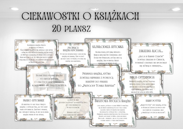 CIEKAWOSTKI O KSIĄŻKACH - PLANSZE