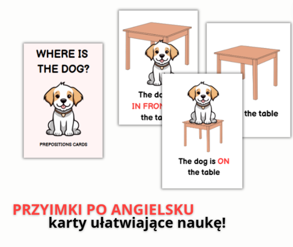 PRZYIMKI PO ANGIELSKU, FISZKI, FLASHCARDS, PREPOSITIONS