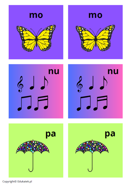 Literowe i sylabowe memory – utrwalanie czytania