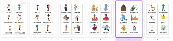 Zawody - karty obrazkowe 36 zawodów