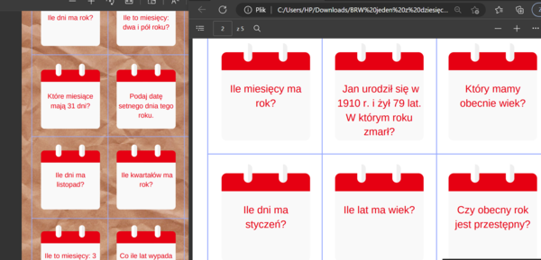 Jeden z dziesięciu - kalendarz