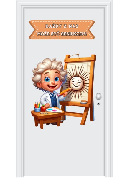 Dekoracja/ plakat na drzwi KAŻDY Z NAS MOŻE BYĆ GENIUSZEM (pdf)