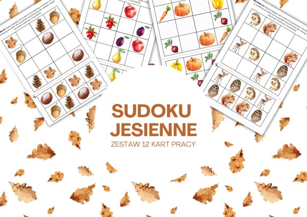 Jesienne Sudoku (12 kart pracy)