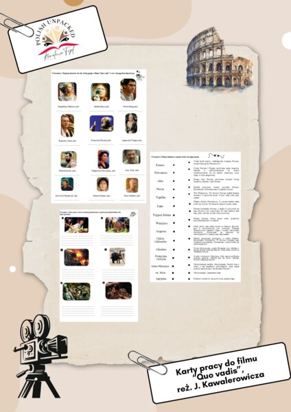 Karta pracy + odpowiedzi do filmu "Quo vadis" w reż. Jerzego Kawalerowicza