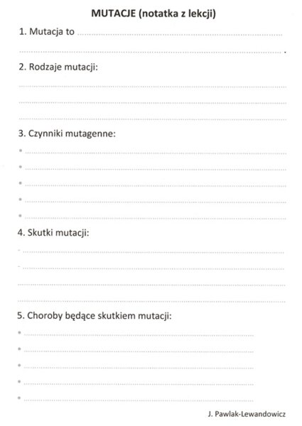 Mutacje (karta pracy)