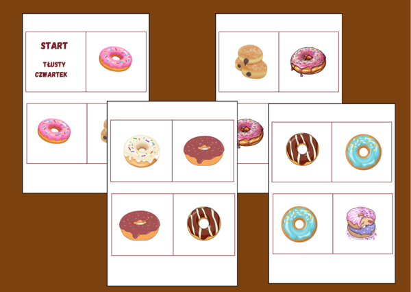 TŁUSTY CZWARTEK – DOMINO PODŁOGOWE – 26 szt. – biblioteka – świetlica – przedszkole