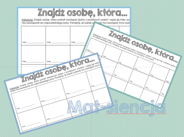 Znajdź osobę która...