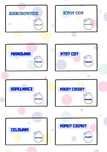 Karty do łączenia w pary i grupy