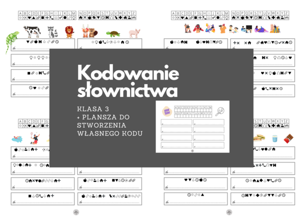 KODOWANIE SŁOWNICTWA z obrazkami - klasa 3