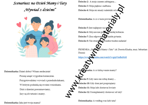 Scenariusz na Dzień Mamy i Taty "Wywiad z dziećmi"
