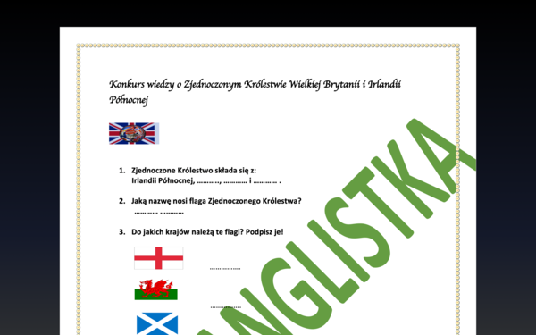 Konkurs Wiedzy o Wielkiej Brytanii- całkiem proste pytania z kluczem