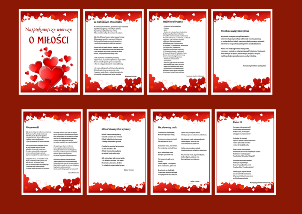 WALENTYNKI – DZIEŃ KOBIET - miłość - biblioteka – świetlica – WIERSZE – GAZETKA – 20 stron - wersja 1