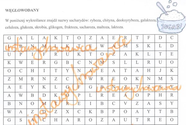 Węglowodany-wykreślanka