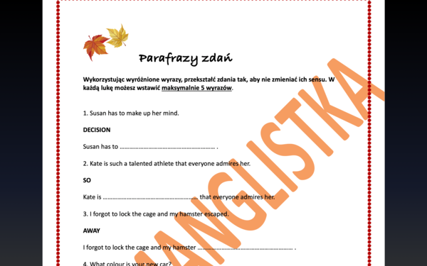 PARAFRAZY ZDAŃ ZE SŁOWEM KLUCZEM- AŻ 100 ZDAŃ!!!- MEGA TRENING!- EGZAMIN ÓSMOKLASISTY/ MATURA