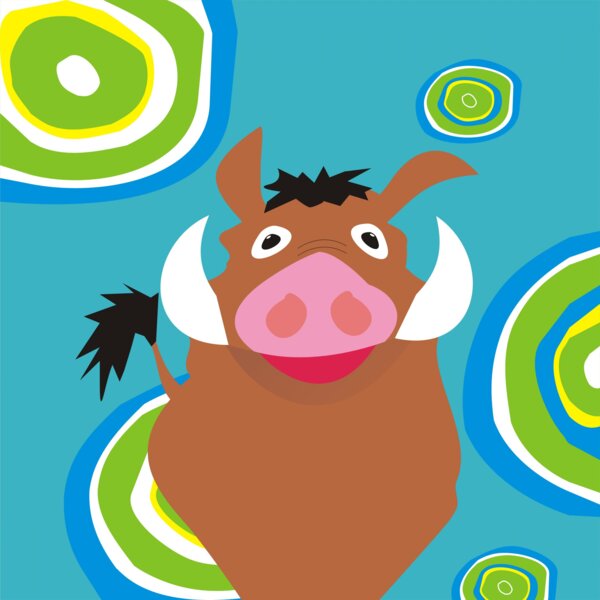 Przedszkole: Grafika do obrazu na płótnie - portret Dzik