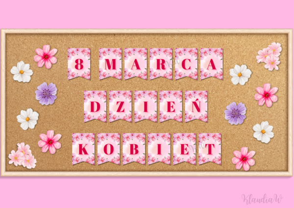 Gazetka na Dzień Kobiet – dekoracja do szkoły i przedszkola
