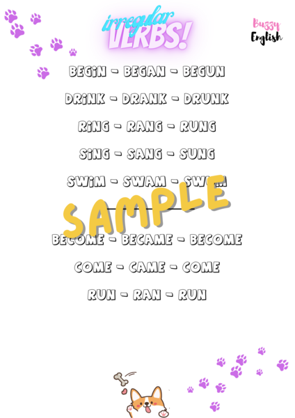 Angielski - Czasowniki nieregularne podzielone na grupy (część 1 i 2)
