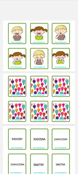 Memorki, karty, przymiotniki