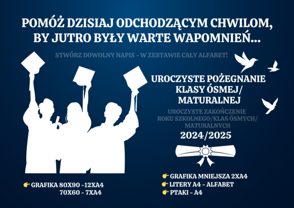 POŻEGNANIE KLASY ÓSMEJ/MATURALNEJ - ZAKOŃCZENIE ROKU SZKOLNEGO DEKORACJA