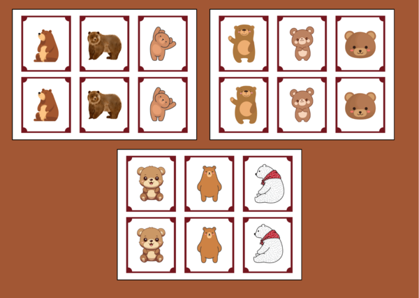 DZIEŃ NIEDŹWIEDZIA – memory – 36 szt. – biblioteka – świetlica – przedszkole