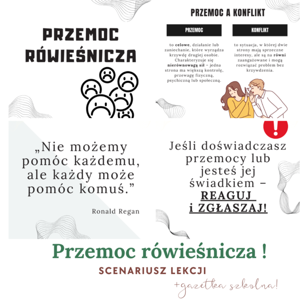 Przemoc rówieśnicza - scenariusz lekcji + gazetka szkolna