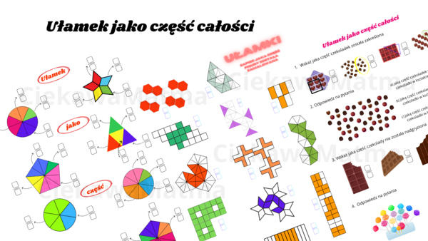 Ułamki jako część całości – innowacyjny zestaw kart pracy