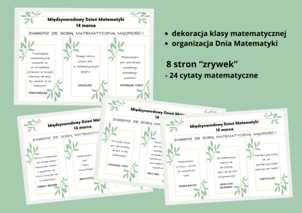Dzień matematyki - "zrywki" z cytatami matematycznymi