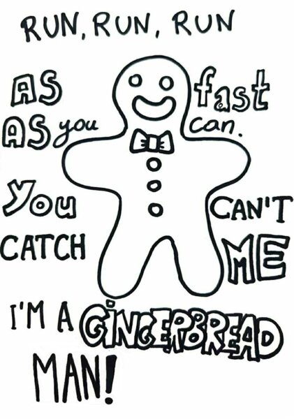 Gingerbread Man Coloring Page