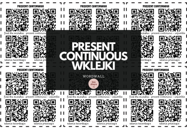 Present Continuous - wklejki WORDWALL
