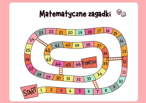 Gra planszowa MATEMATYCZNE ZAGADKI - 1,2 klasa szkoły podstawowej