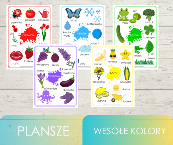 Plansze demonstracyjne - wesołe kolory