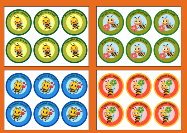 DZIEŃ PSZCZÓŁ – MEDALE – 4 wersje – biblioteka – świetlica – przedszkole - wiosna
