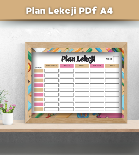 Uroczy Plan Lekcji w formacie A4 – plik PDF
