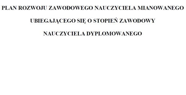 Przykładowy plan rozwoju zawodowego